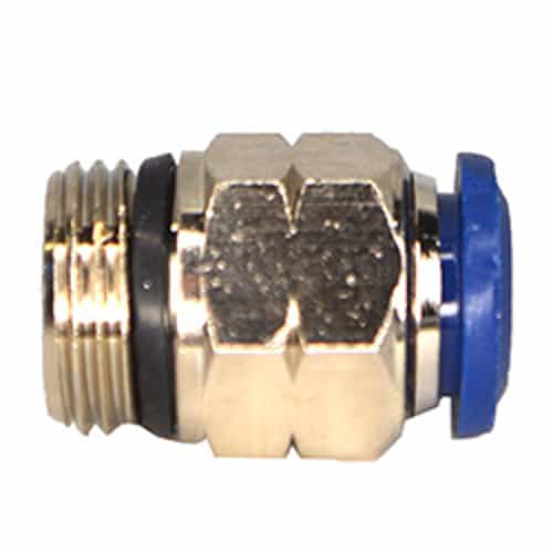 Nickel-Plated Straight Male Push-In Connector 3/8 Tube x 3/8 Global Thread