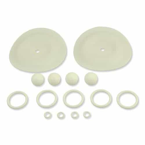 This is a genuine OEM kit of parts for Yamada 15 Series pumps. Kit includes diaphragms, balls and O-rings made with Teflon and are used in regular pump maintenance.