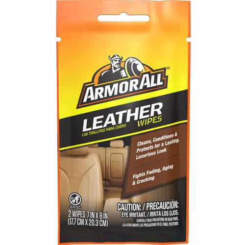 17237 Armor All Leather Wipes  2 Pack - 100 Per Case