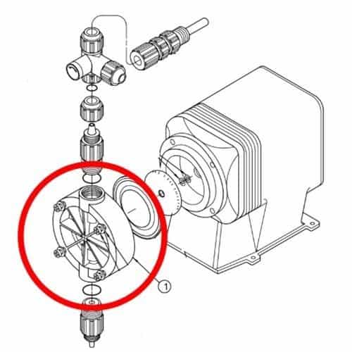 Pulsatron L0200300-PVC Pump Head for 150 PSI Pulsatron Pumps