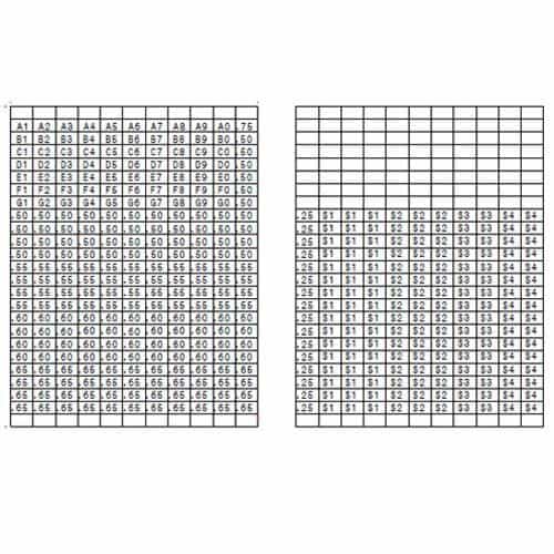 Mega-Vendor 20613 Location and Prices Label Sheets
