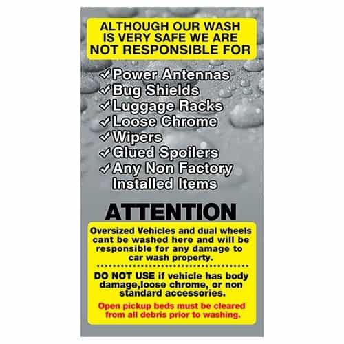 TSS Vehicle Damage Car Wash Sign