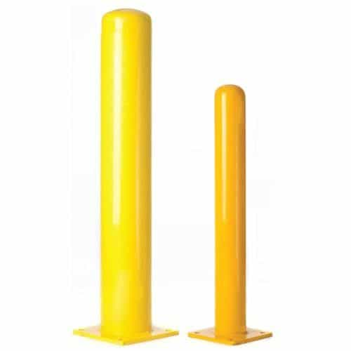 4" x 36" Yellow Bollard with 8" Square Base