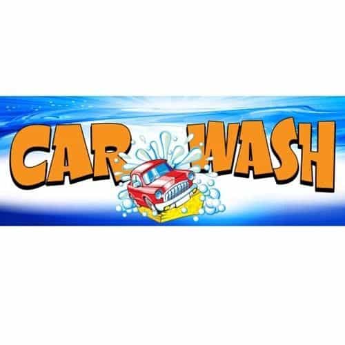 Blue Car Wash Banner - 3x8ft