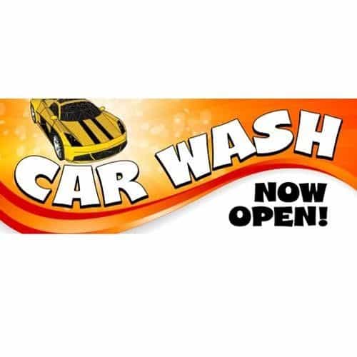 Orange Car Wash Banner