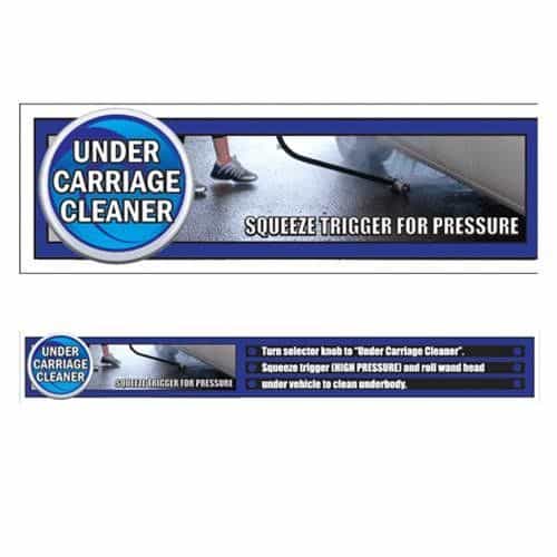 Deluxe Undercarriage Cleaner Instruction Menu Strip