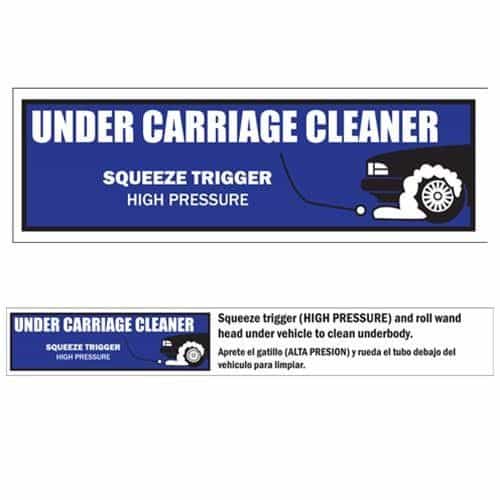 Bilingual Under Carriage Cleaner Menu Strip