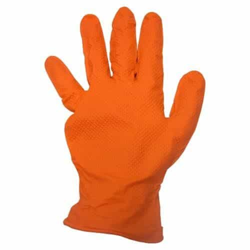 Orange Tiger Grip Glove Size XL Orange Nitrile Gloves