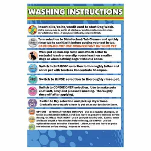 PTW340 Dog Wash Instruction Sign