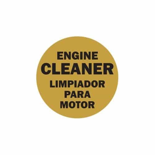 CB03467BL Bilingual Engine Cleaner Circle Decal
