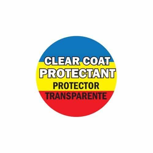CB034612BL Bilingual Clear Coat Protectant Circle Decal