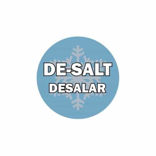 CB034619BL Bilingual De-Salt Circle Decal