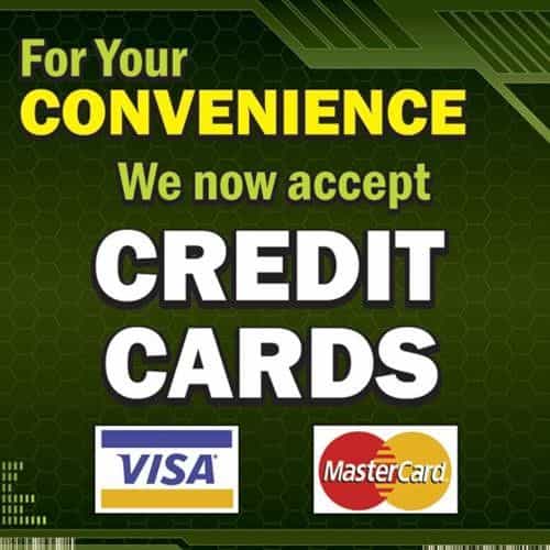 SIKR074 Kleen-Rite We Accept Credit Cards Sign - 12" x 12"