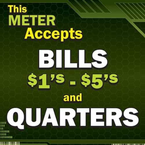 SIKR075 Kleen-Rite This Meter Accepts Sign - 12" x 12"