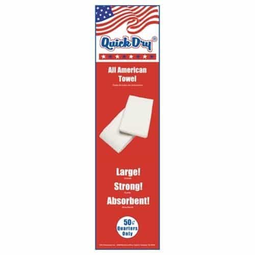 Quick Dry White All American Towels Single Column Vending Machine Decal