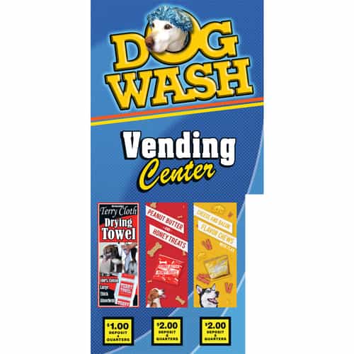 PTW128 Kleen-Rite Dog Wash 3 Column Vending Machine Decal