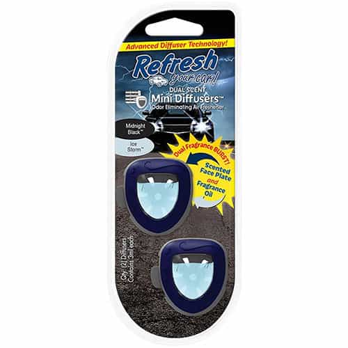 HandStands 09877 Refresh Dual Scent Mini Oil Diffusers - Midnight Black/Ice Storm