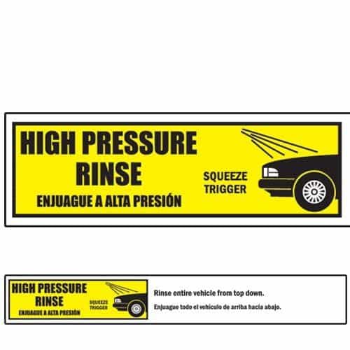 Bilingual High Pressure Rinse Menu Strip