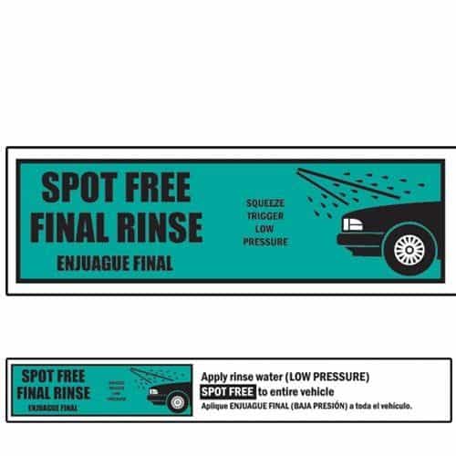 Bilingual Spot Free Rinse Menu Strip