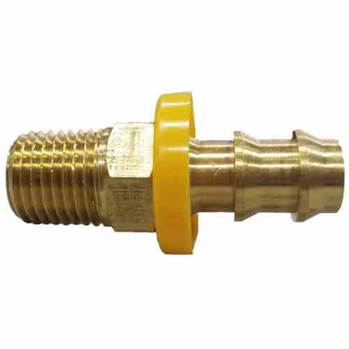 30-203 Push Lock  Brass Barb Male Adapter