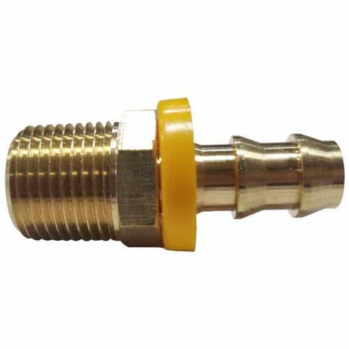 30-204 Push Lock Barb Male Brass Adapter
