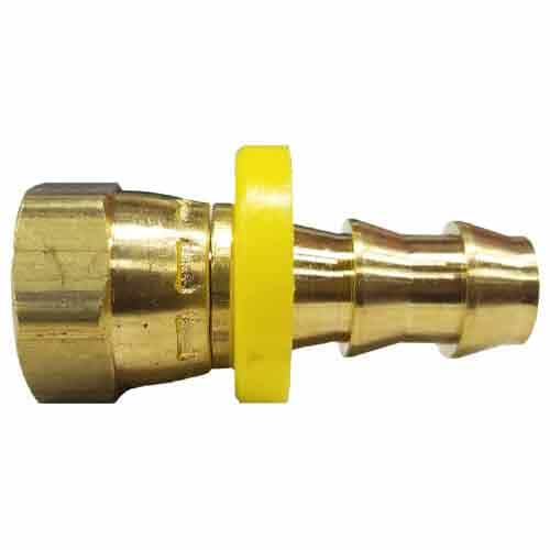 30-343 Brass Push Lock Barb Female Dead Swivel