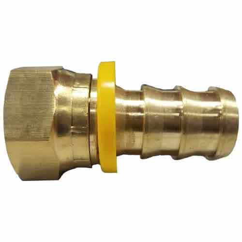 30-349 Brass Push Lock Barb Female Dead Swivel