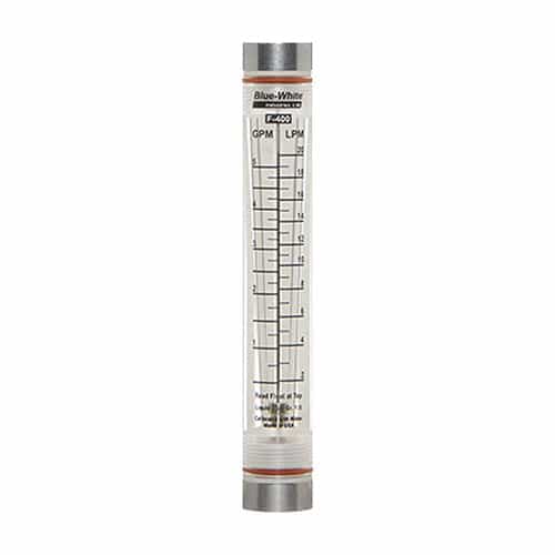 Blue-White Industries F-40375LN-4 Acrylic Flowmeter, 0.1 - 1GPM, 1/4 FNPT Adapter