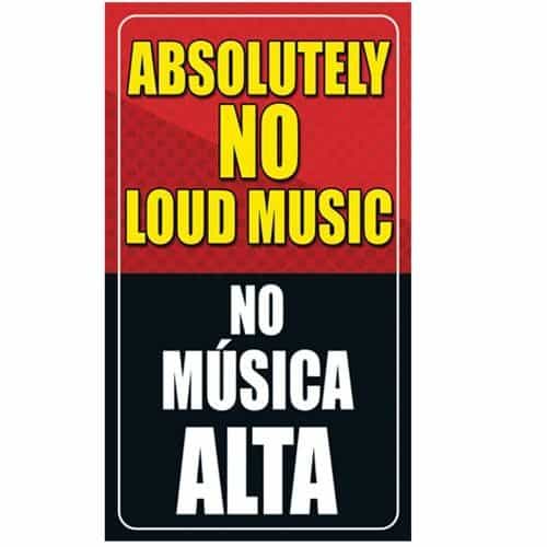 SIKRBL006 Kleen-Rite No Loud Music Car Wash Sign