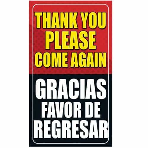 SIKRBL010 Kleen-Rite Thank You Please Come Again Car Wash Sign
