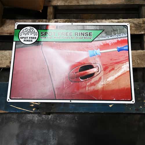 spot free rinse sign