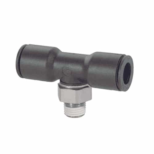 3108-62-14 Legris Push-In Swivel Tee Fitting - 1/2" Tube OD x 1/4" Male NPT