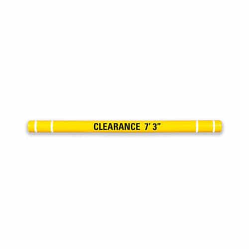 Yellow Height Guard with Black Letters and White Tape