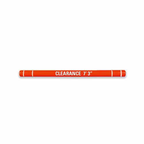 Red Height Guard with White Letters and White Tape