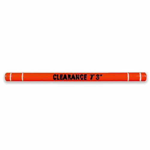 7 in. x 80 in. Red Height Guard with Black Letters and White Tape