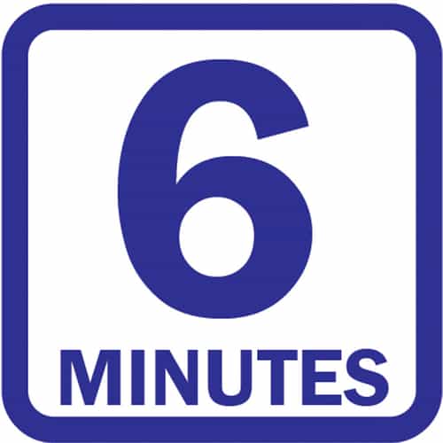 6 Minutes Blue and White Decal