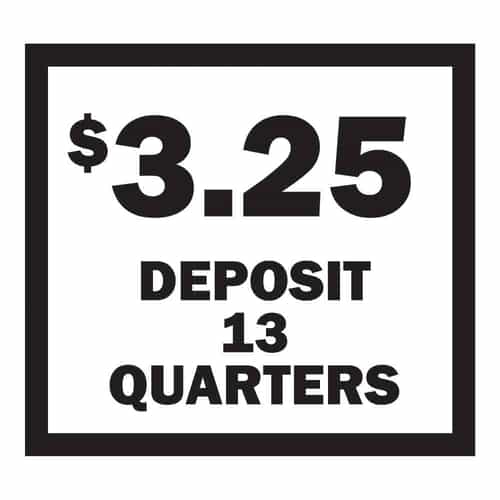 Black and White Deposit 13 Quarters Sticker