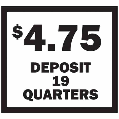 Black and White Deposit 19 Quarters Sticker