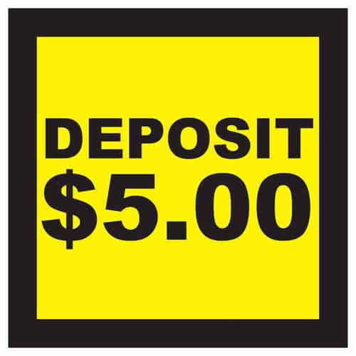 CB0440-20 Deposit 5 Dollars Decal