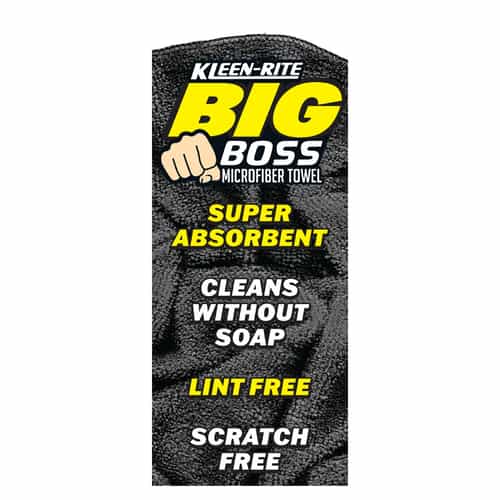 Kleen-Rite Big Boss Black Microfiber Towel Vending Machine Decal