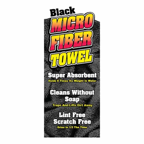 Generic Black Microfiber Towel Overlay, 4 x 10 in.