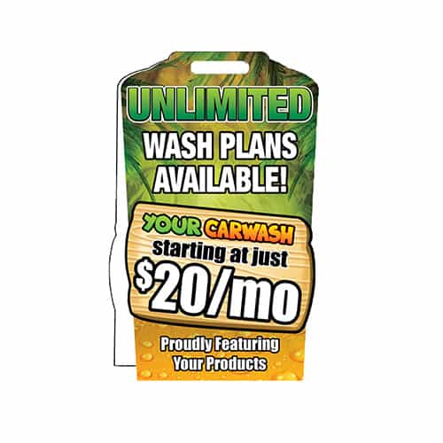 FOGO-JUN Ahearn Fold-N-Go Unlimited Wash Advertising Sign - Customizable
