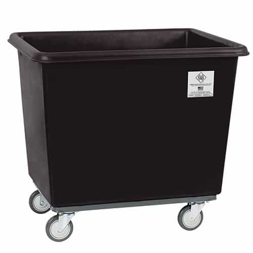 4608BLK RB Wire Products Black Plastic Laundry Truck - 4 Swivel Casters