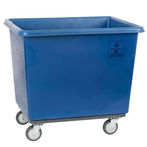 4612 RB Wire Products Blue Plastic Laundry Truck - 4 Swivel Casters