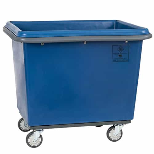 RB Wire 4608PTB Blue Poly Bumper Truck, 8 Bushel, Swivel Casters