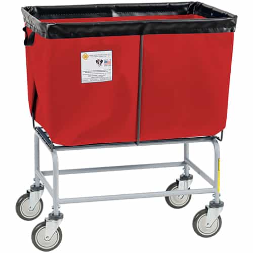 RB Wire Products 466RD Fully Sewn Elevated Vinyl Basket Truck - Six Bushel, Red