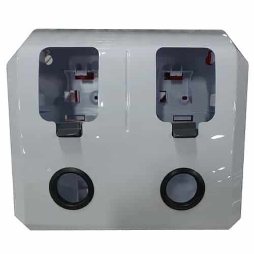 cabinet component with 2 cutouts for buttons