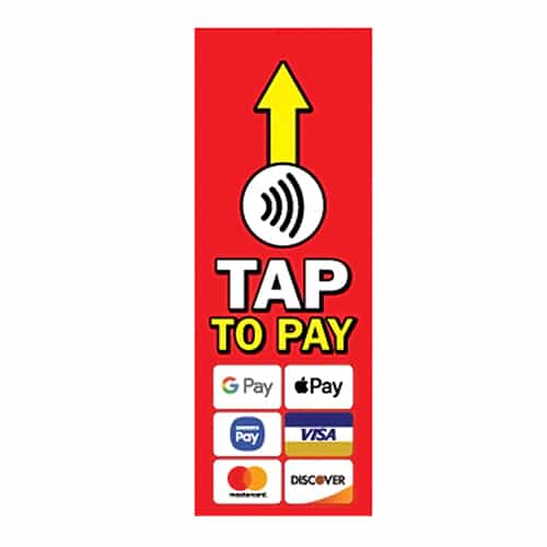 Red Tap To Pay Decal - 2" x 5.5"