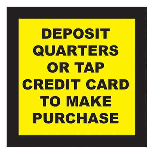 CBDQT Deposit Quarters Or Tap Credit Card Decal