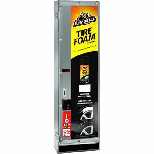 one column vending machine with an armor all decal
